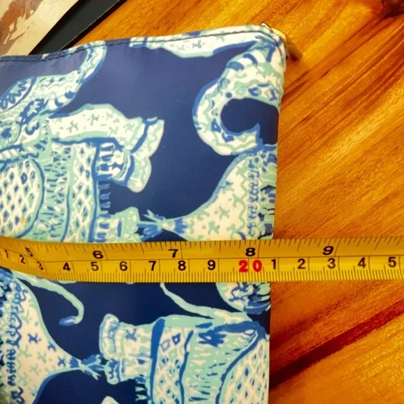 Lilly Pulitzer Chic Blue Elephant Pattern Nylon Tote Packable Travel Beach - Picture 9 of 12